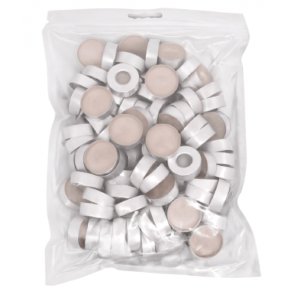 CAPSULA DE ALUMINIO 20MM COM SEPTO PTFE/SILICONE 3MM MODELO CRIMP PACOTE C/100 UNID