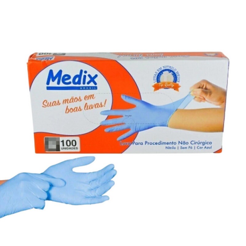 LUVA PARA PROCEDIMENTO NÃO CIRURGICO NITRILICA TAMANHO M CX 100 UN