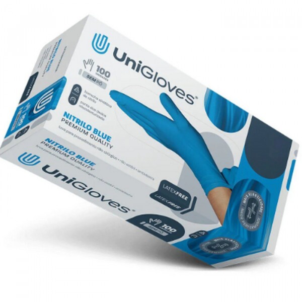 LUVA PROC NITRILO BLUE PREMIUM QUALITY MEDIO 100 UN/CX