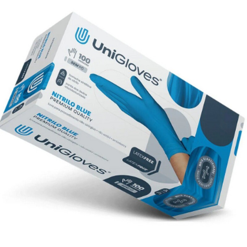 LUVA PROC NITRILO BLUE PREMIUM QUALITY MEDIO 100 UN/CX