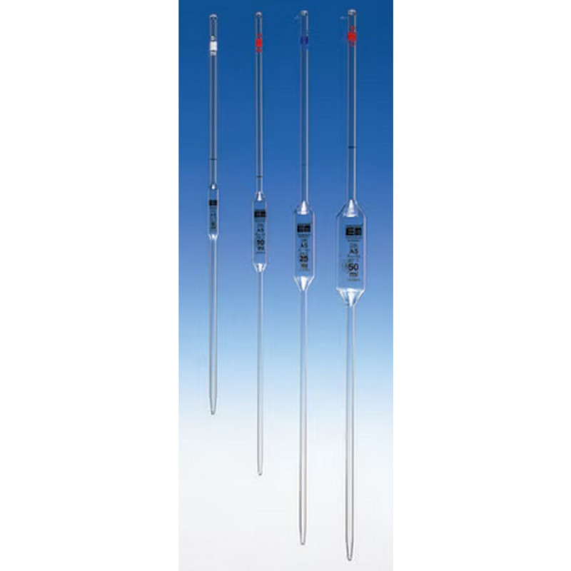 PIPETA VOLUMETRICA CLASSE A ESGOTAMENTO TOTAL 1 TRACO 2ML