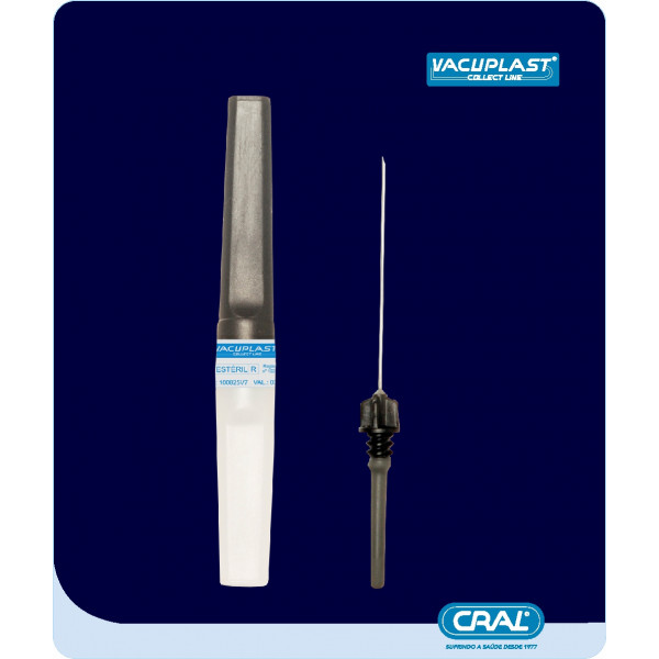 AGULHA MULTIPLA PARA COLETA DE SANGUE A VACUO ESTERIL 25X0,7MM (22G) 100 UN/CX
